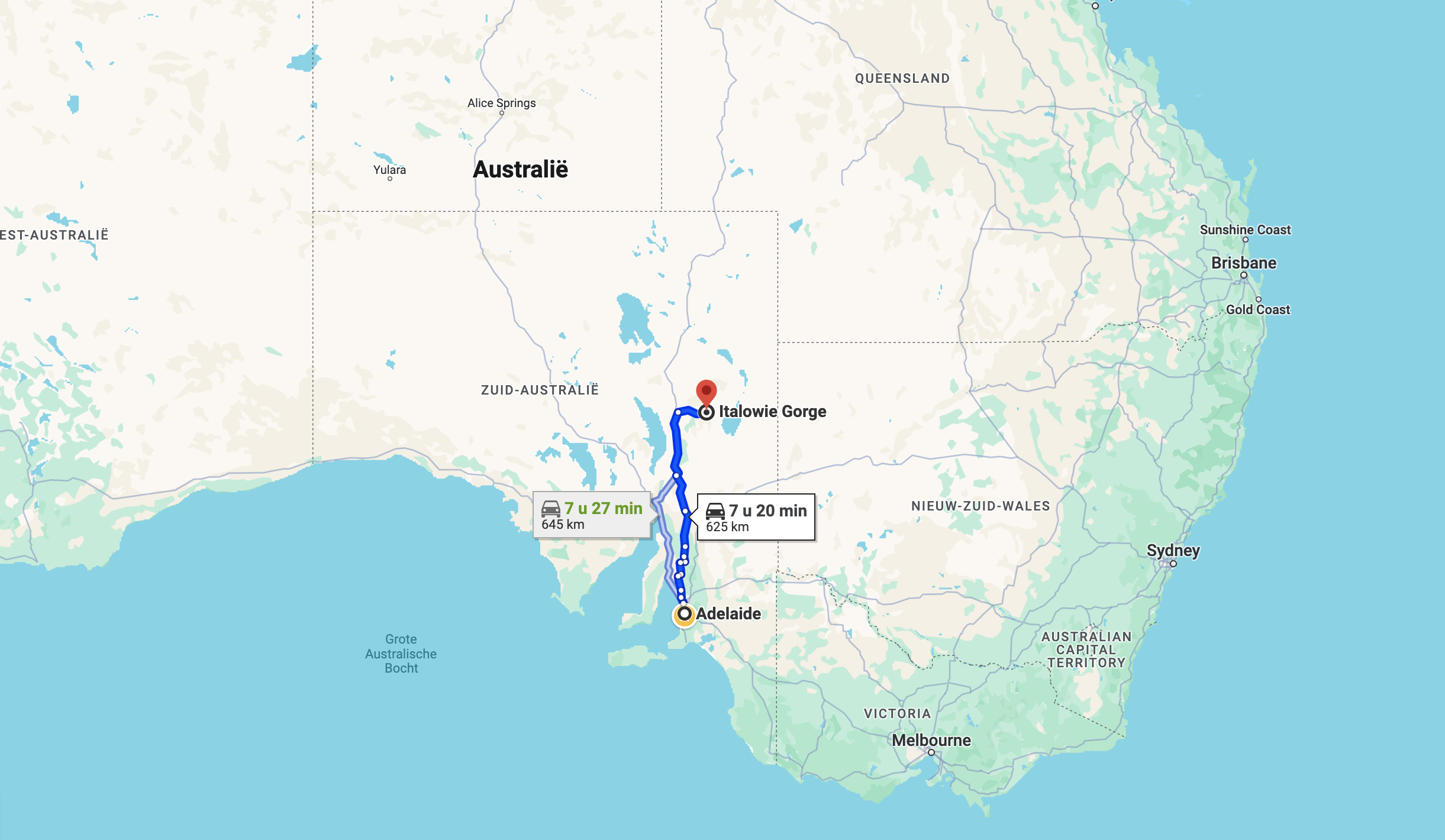 The drive. Source: Google Maps (Dutch version …)